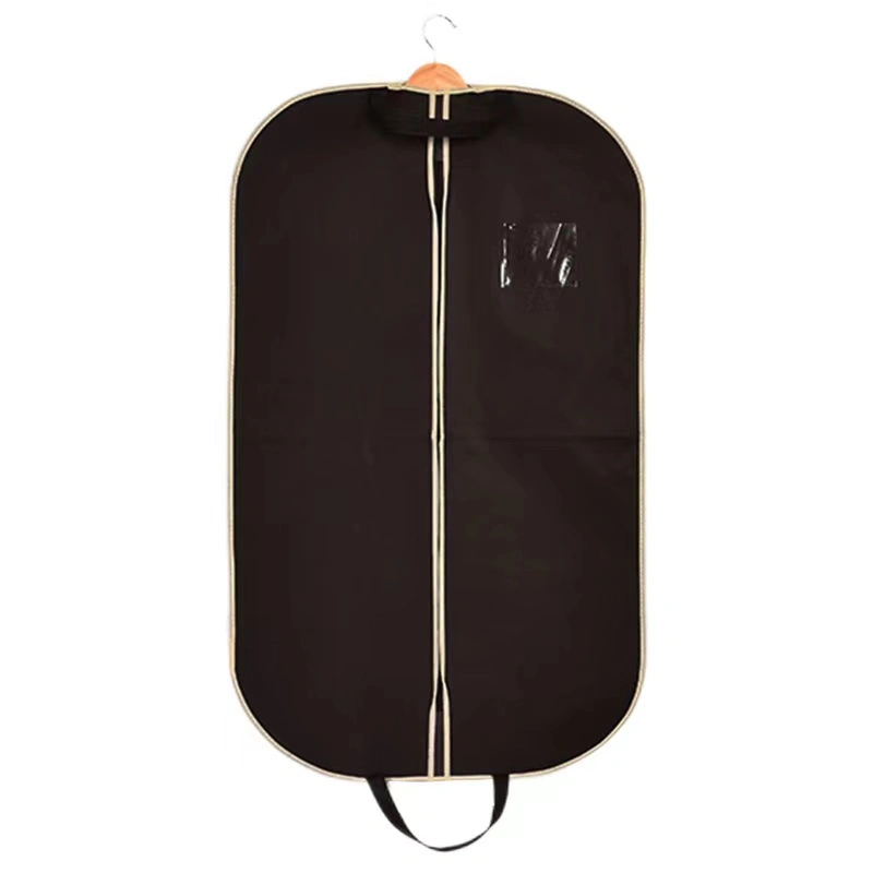 Folding Garment Bag Suit Cover Carrier Bag with Logo Transparent Window Non Woven Travel Cloth Bag Free Sample Breathable Dress Garment Bag