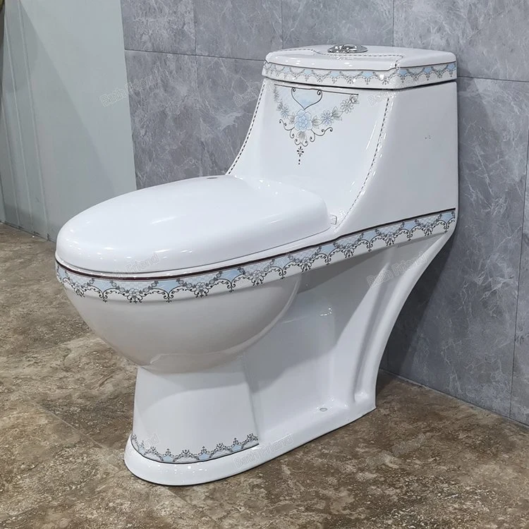 Print Bidet Toilet Washdown One Piece Toilet Bowl S Trap 250mm 4inchs Wc Bathroom Decoration Toilet