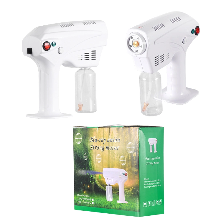 Wireless Anion Electric Spray Steam Gun for Alcohol with Blue Ray