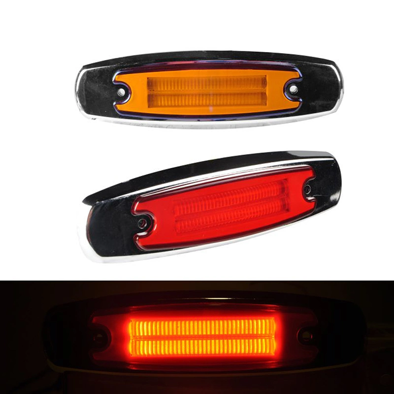 Toplead 12V-24V Amber LED Side Marker Traffic Strobe Light, 24 LED Waterproof Truck Tailer Tail Warning Lamp Light