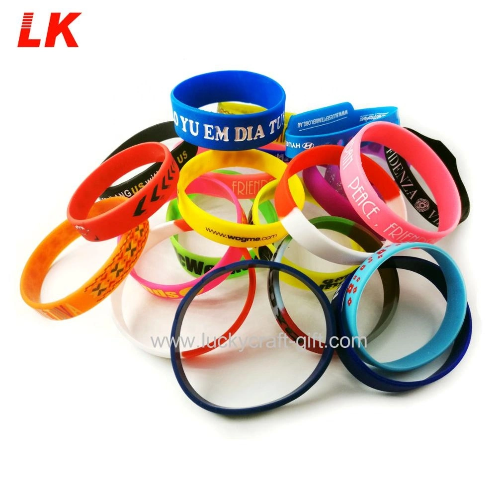 Sporty Stylish Gift Custom Logo Silicone Sports Logo Rubber Wristband