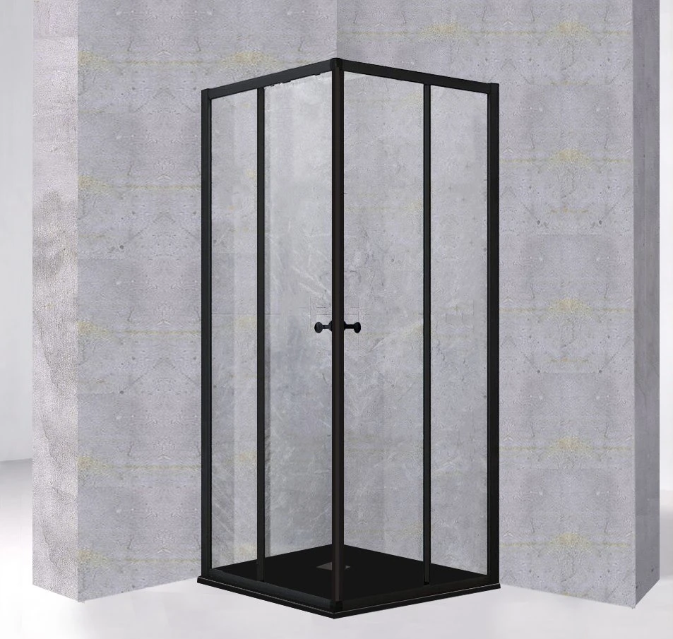 Bathroom Square Black Shower Bath Room Factory Without Tray