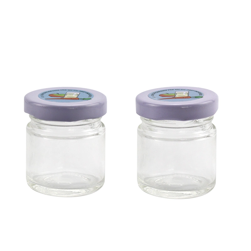 for Sale 40ml Clear Cylinder Shape Food Storage Container Refillable Glass Jam Honey Jar