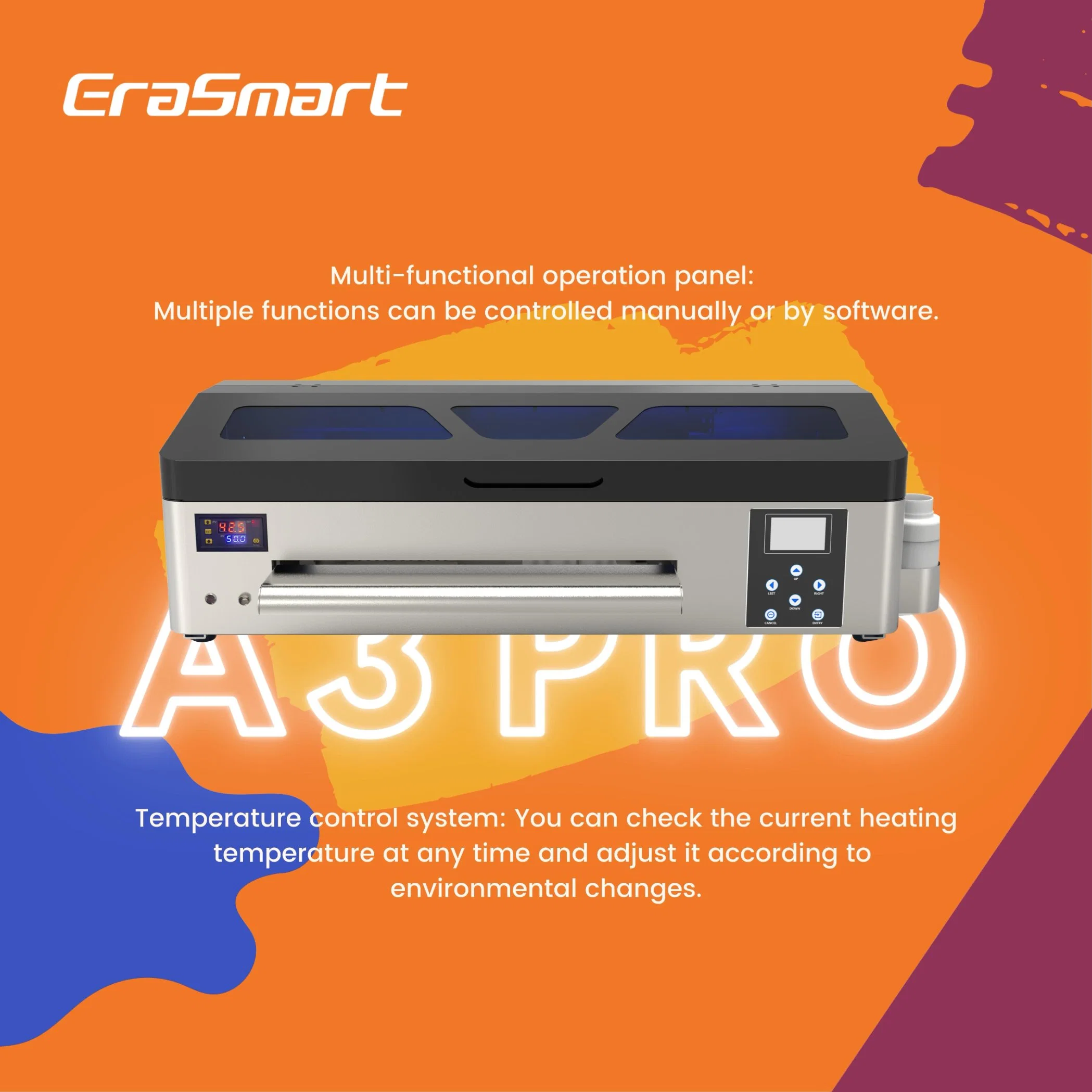 Erasmart A3 Max Dtf T Shirt Heat Transfer Machine Jersey Printing Machinery Print on All Fabric