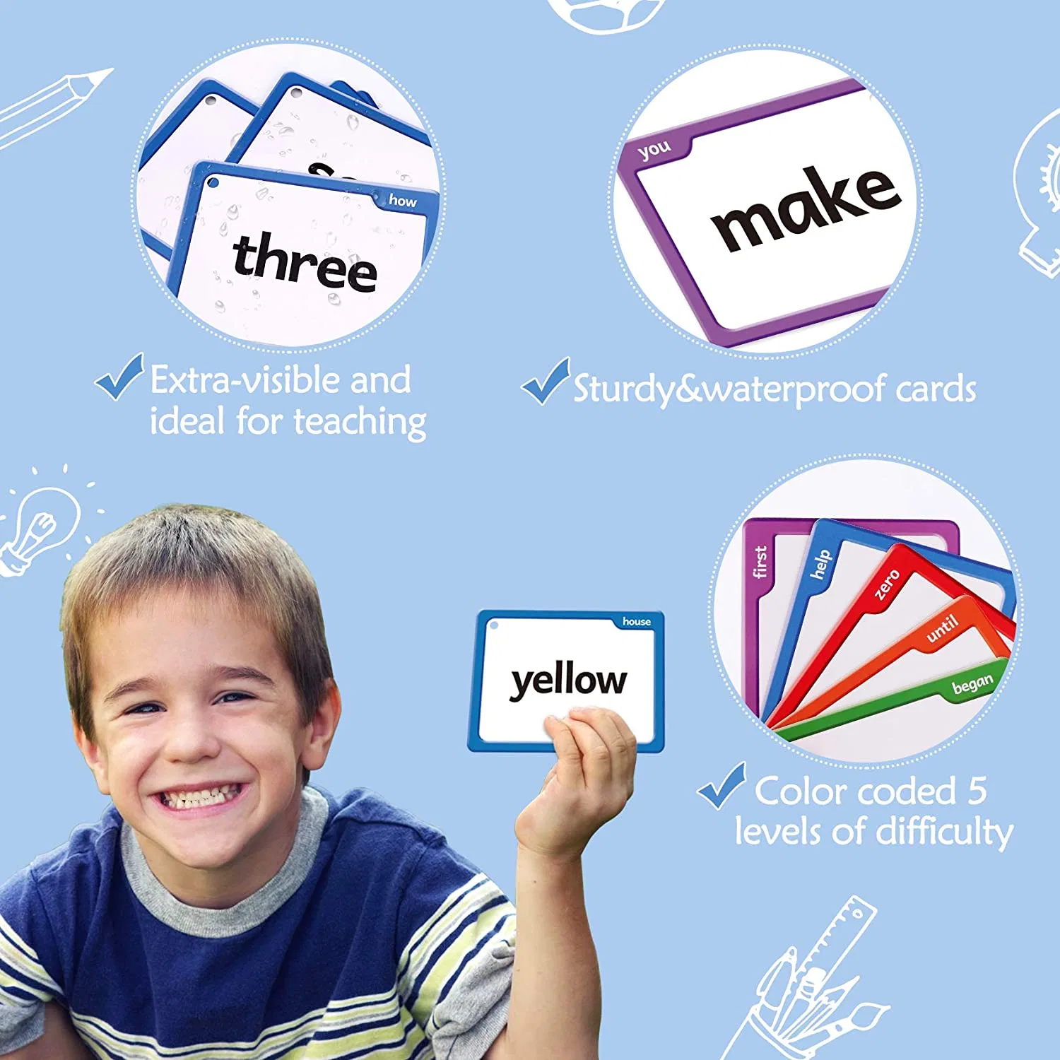 Carte personnalisée de jeu d'emballage de haute qualité pour enfants cartes de jeu pour enfants Carte papier flash