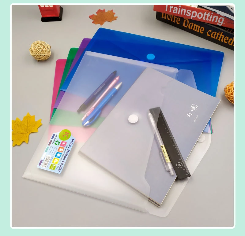 A5 A4 Envelope Clear PP File Folder with Snap Button