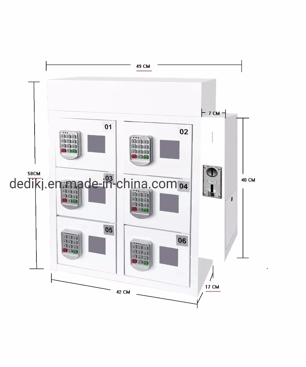 Comparte 6 Puertas el soporte de suelo de Monedas Teléfono armario de carga