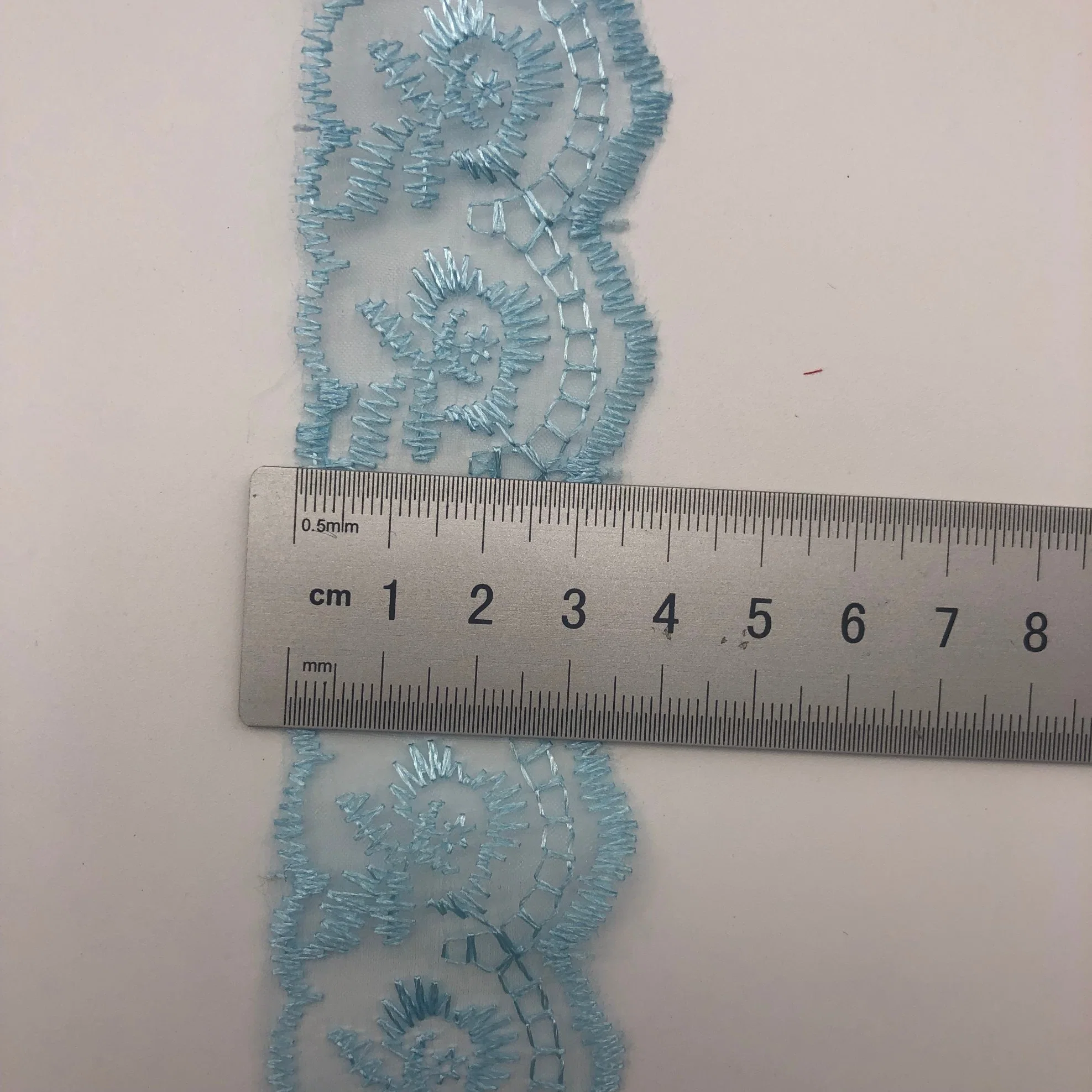 Encaje bordado plano/ Broderie ribete de encaje Anglaise, bordado Inglés COM Passa Fita Lace Fabric