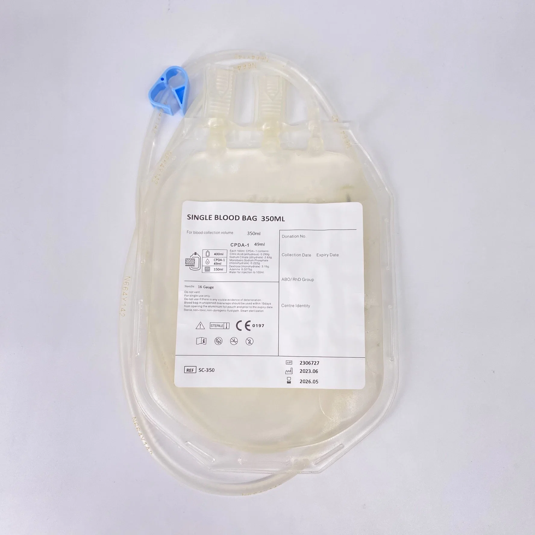 Medical Disposable Cpda Tubular Film Sterile Single Double Triple Quadruple Plastic PVC 250ml 350ml 450ml Transfusion Transfer Bags Blood Collection Bag