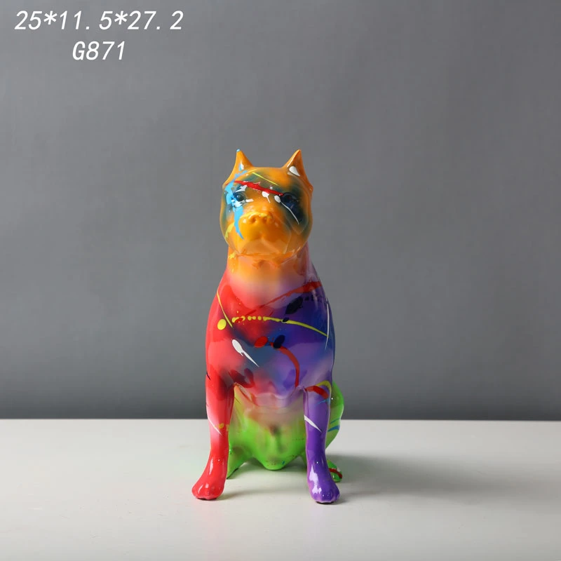 Chien Statue de la Résine d'animaux de l'artisanat pour l'Home Decor OEM Support