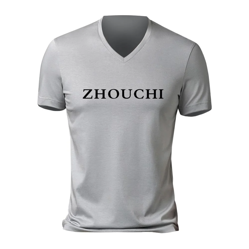 Wholesale/Supplier New Style Plain Sport Men V Neck T-Shirt Fitness Men Clothing