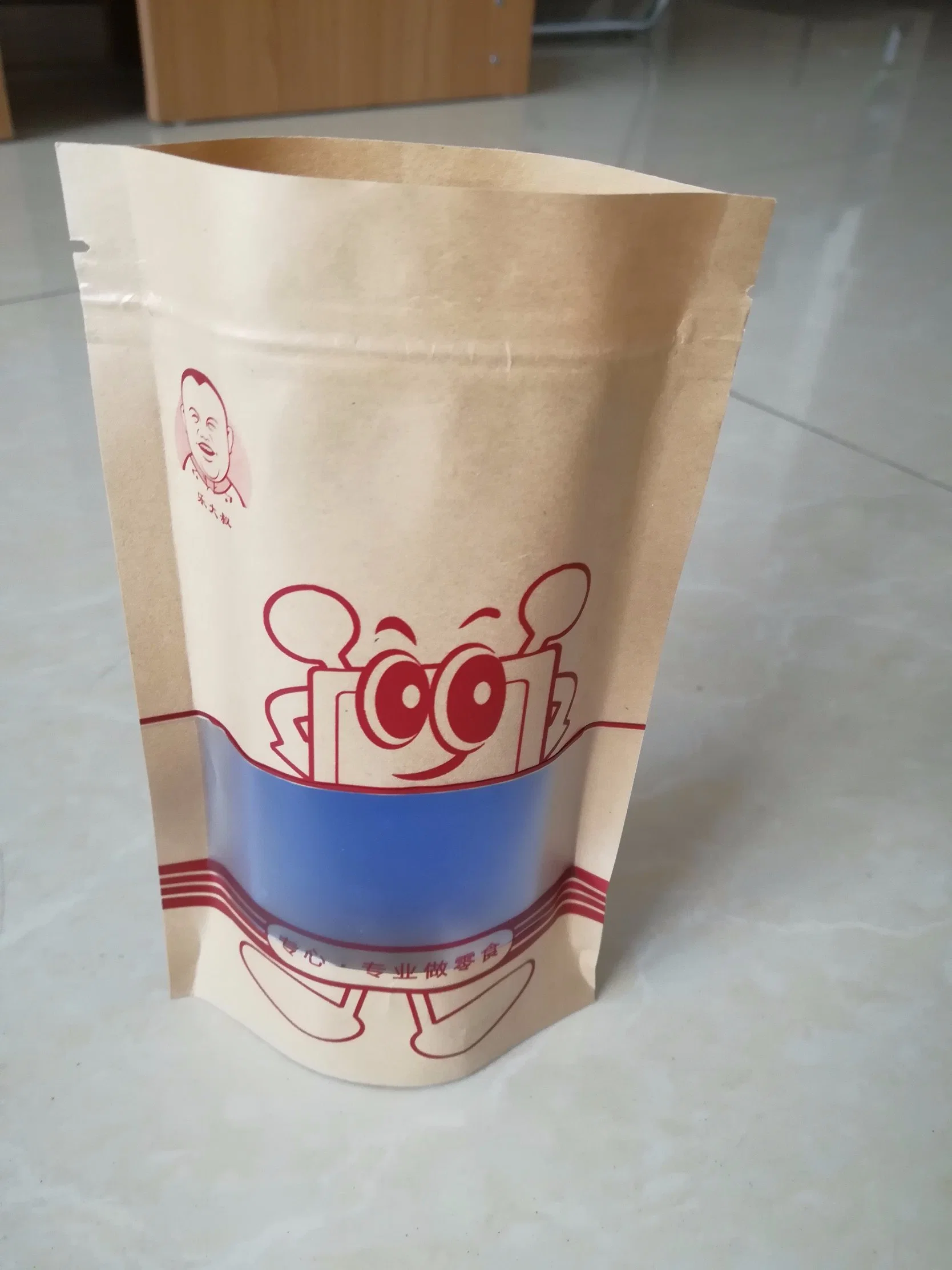 Kraft Paper Bags with Window Ziplock Plastic Packaging