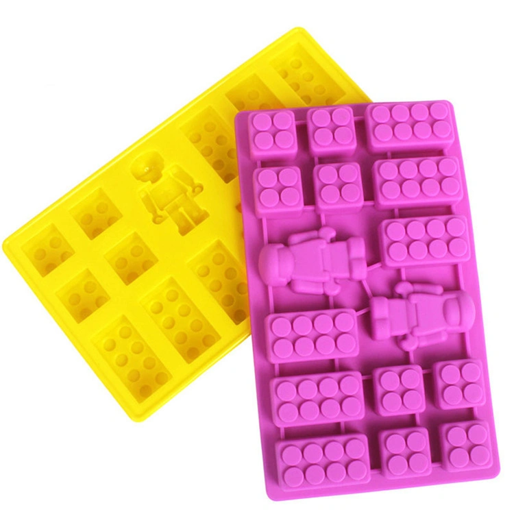 Силиконовый Lego робот Ice Cube 16 пресс-формы полости Lego робот Fondant шоколад конфеты силиконового герметика пресс-формы