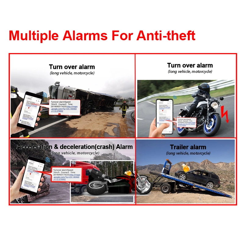 4G Mini Size GPS Motorcycle Car Alarm System with Turn Over Alarm-Ef