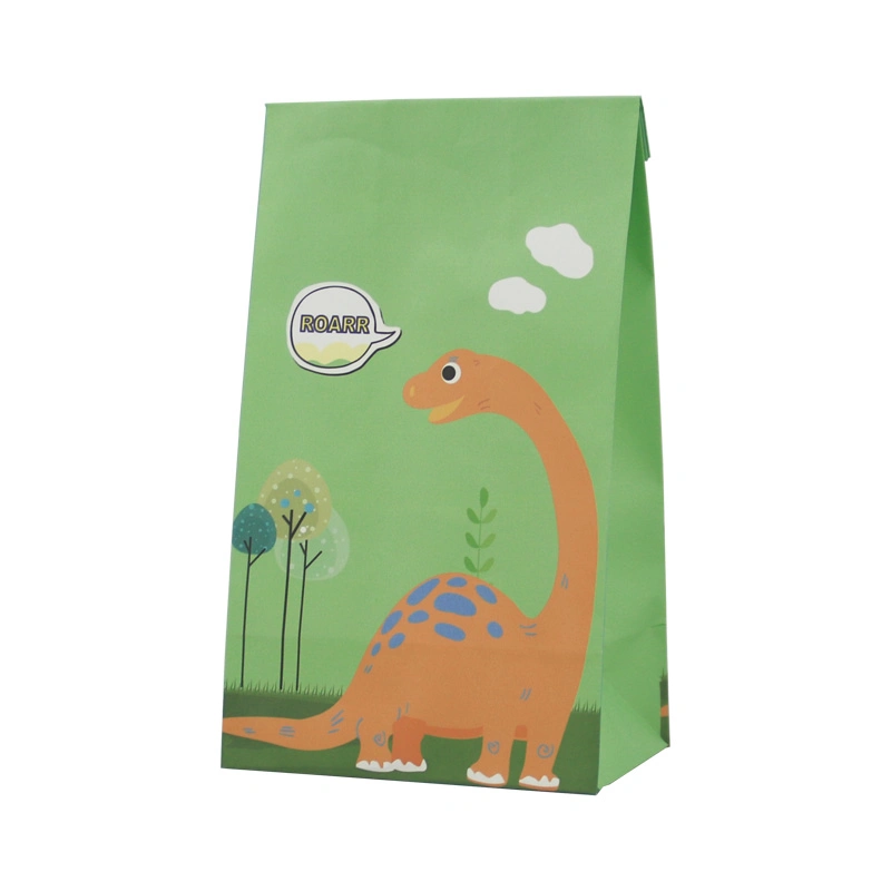 New Design Dinosaur Theme Lovely Baby Shower Birthday Party Decoration Favors Packaging Candy Paper Treat Gift Bags for Kids