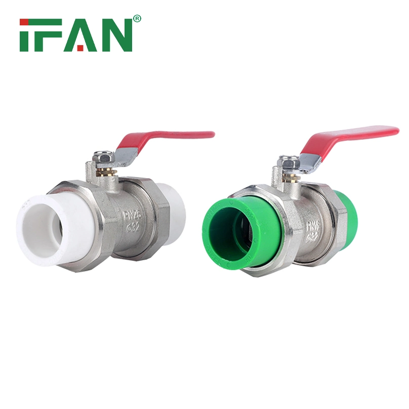 Ifan Wholesale PPR Material Plumbing Fittings High Pressure Brass Union Ball Valve