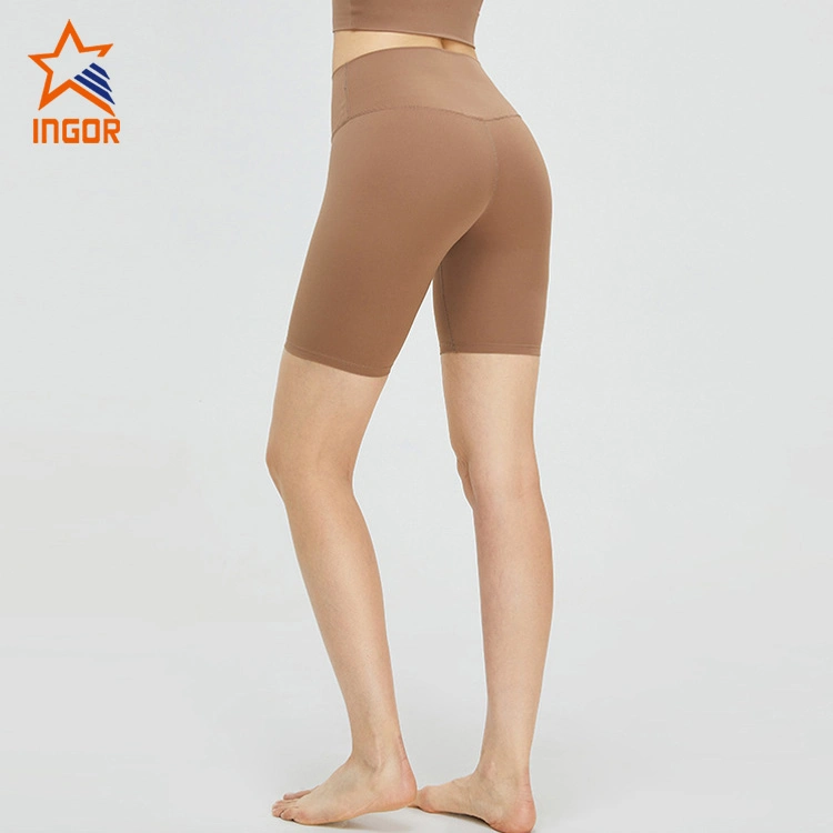 Ingor Sportswear Custom Fitness Gym Wear Clothing OEM ODM Women Outdoor Quarter Women's High Waist Hip Lift Yoga Pants Tight Fit, Quick Dried Yoga Shorts