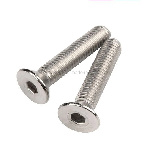 Stainless Steel Screw Grade 10.9 12.9 Hexagon Hardware DIN7991 Socket Flat Head Cap Screw for Automotive Hex Nails