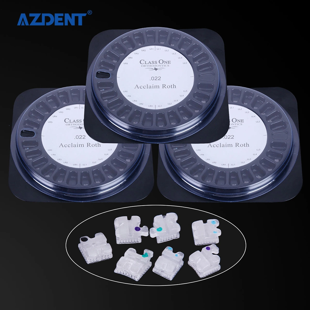 Factory Azdent Dental Materials Mbt 022 Hooks 3 Mesh Base Ceramic Bracket