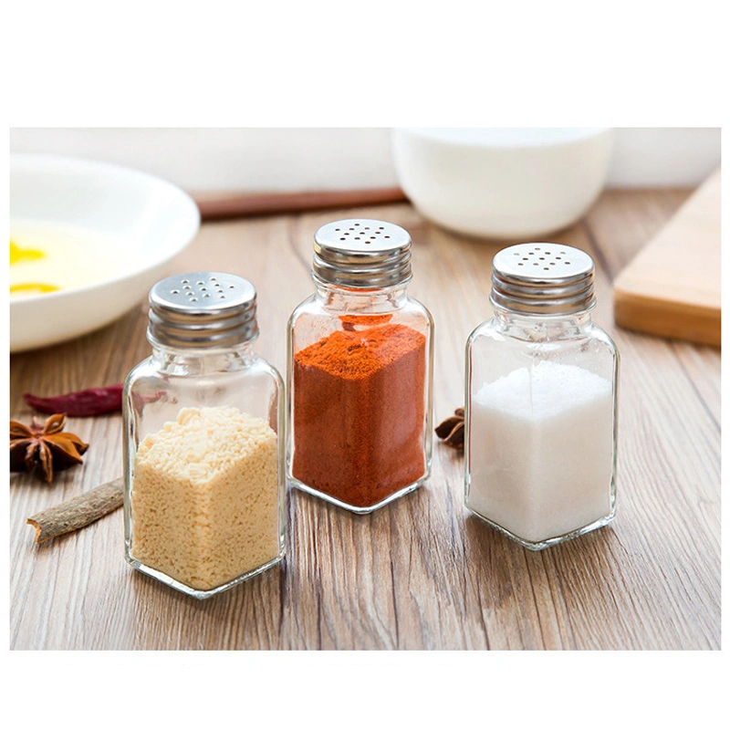 Clear Glass Spice Containers Empty Storage Containers with Adjustable Stainless Steel Flow Top for Your Regularly Used Spices and Herbs Esg11934