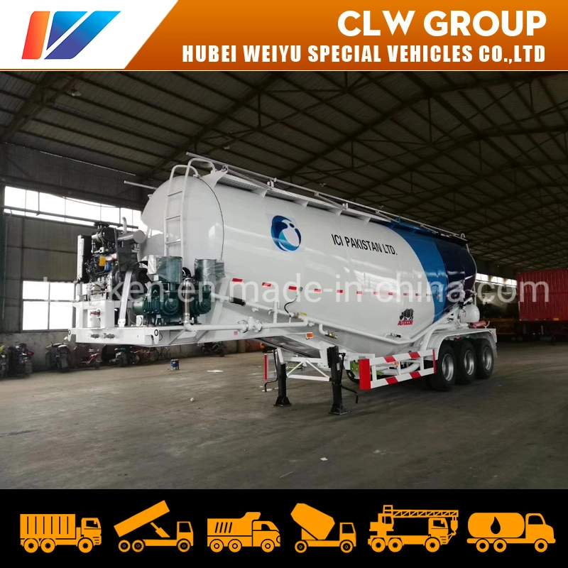 3 Axle 45m3 Bulk Cement Tank Truck 60ton Bulk Powder Tanker Semi Trailer