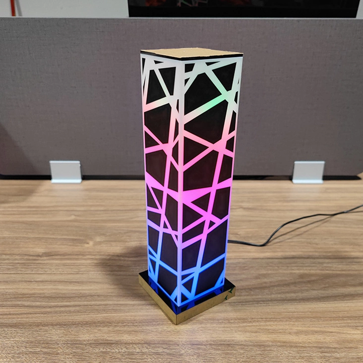 LED Mecha Colorful Gaming RGB Ambience Desktop Acrylic Cube Color Table Lamp Decorative Lamp