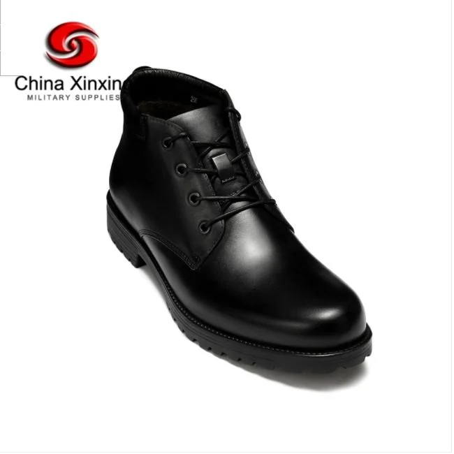 Black Full Cow Leather Comfortable Army Officer Lady Shoes