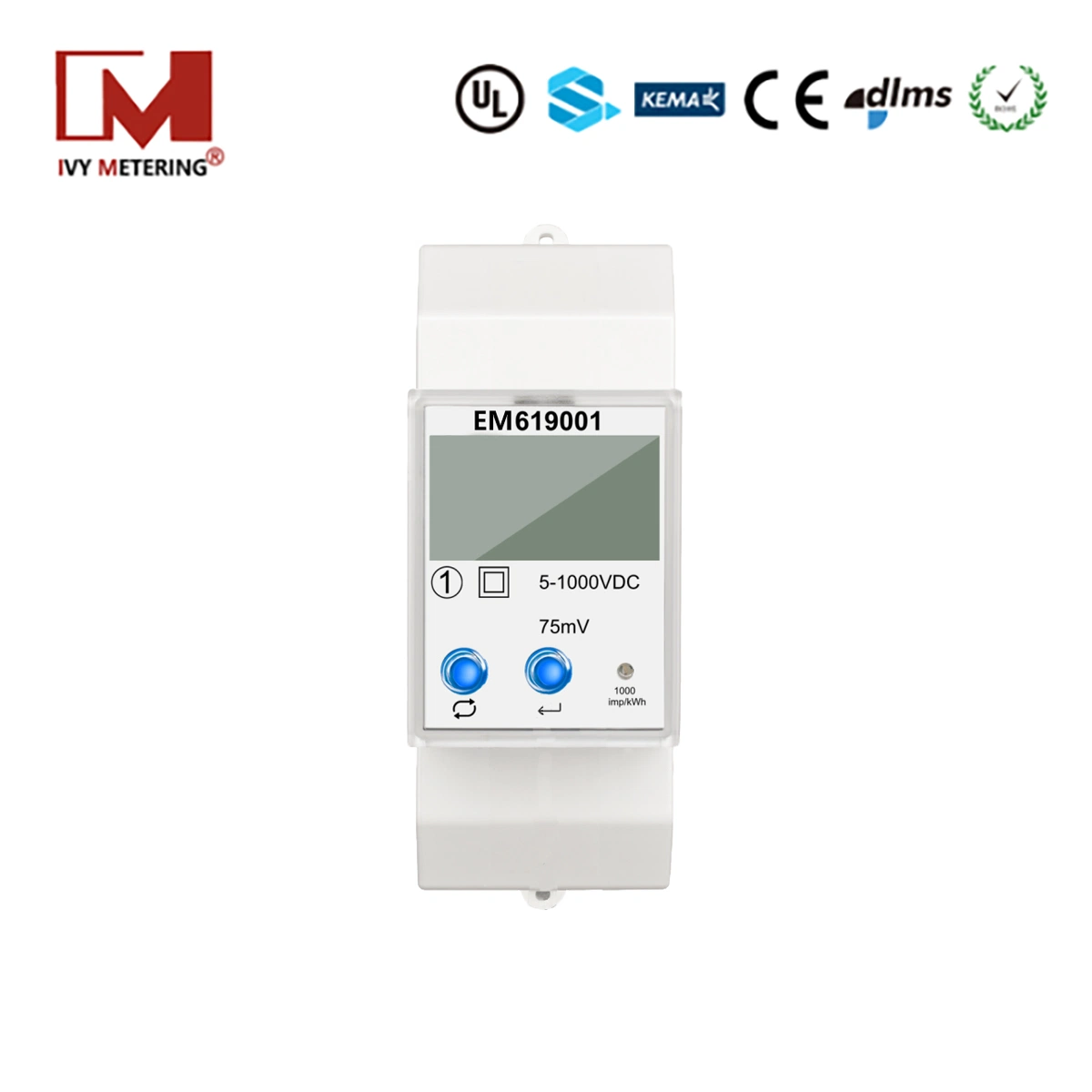 5-1000VCC medición bidireccional RS485 Digital Modbus en carril DIN Solar Medidor de potencia DC