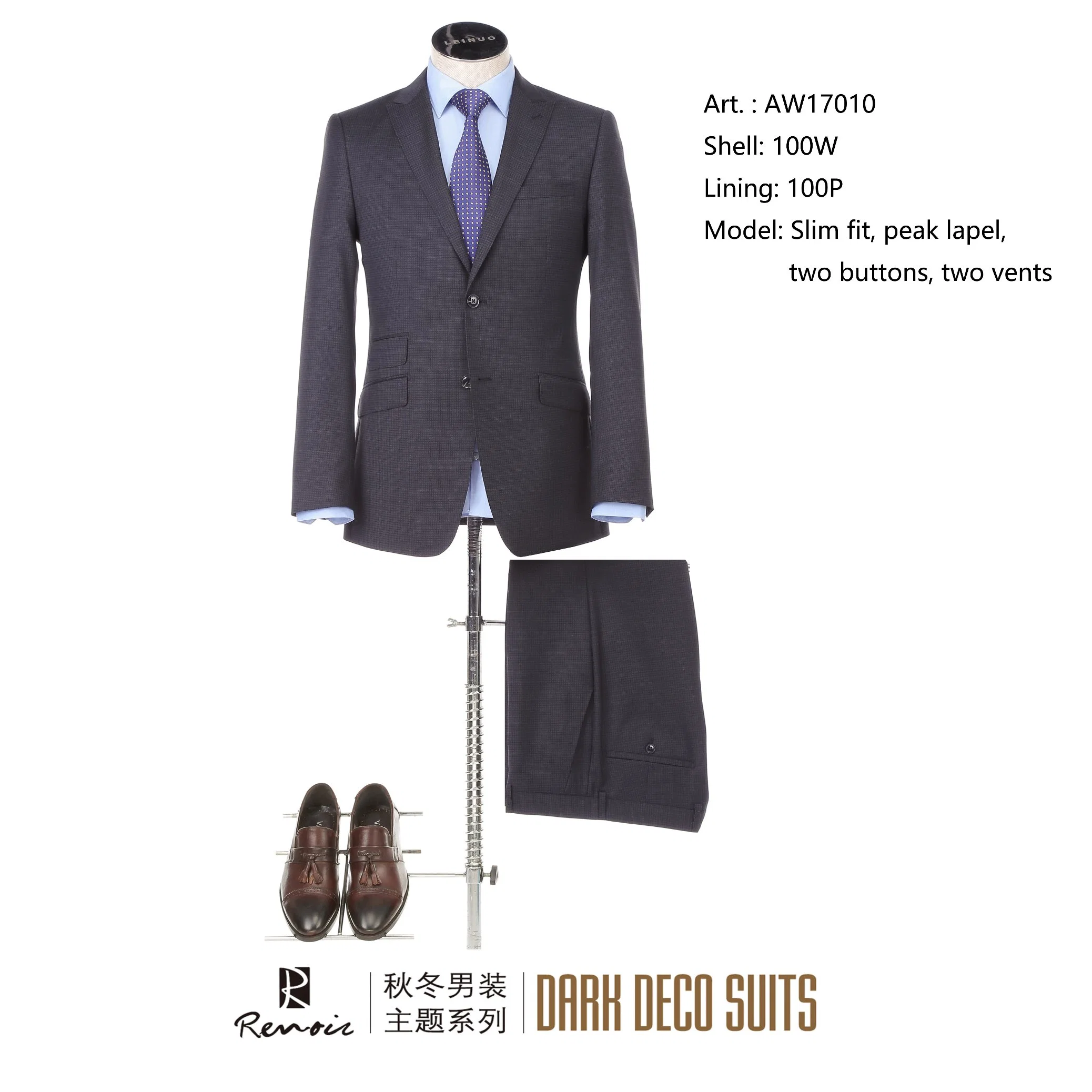 OEM 2 Piece Peak Lapel Slim Fit Men&prime; S Business Suit
