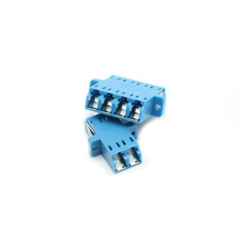 Fiber Optic Connector LC APC 4cores Inner Shutter Quad LC to LC Single Mode Fiber Adapter with Blue Color