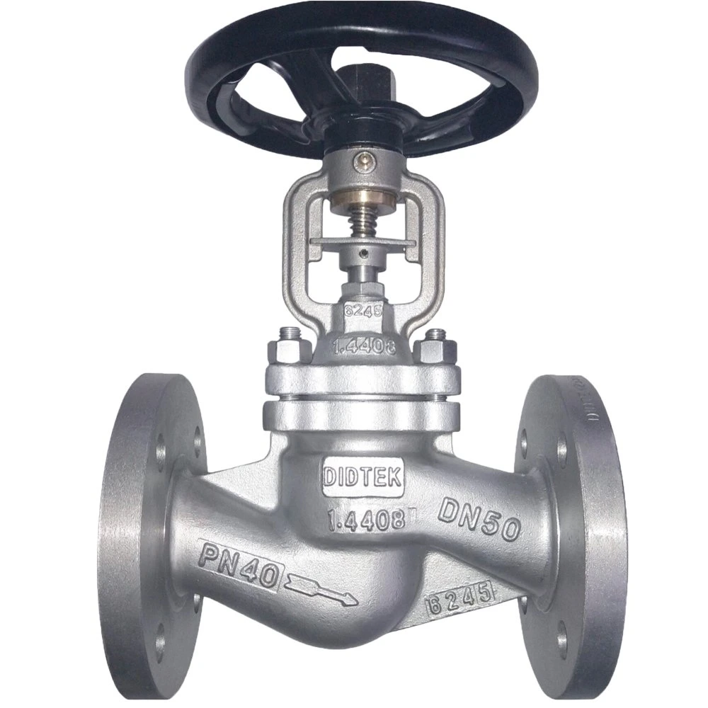 Factory Directly Supply Cast Iron Valve Body DIN Non Rising Stem DN50 Pn25 Flanged GS-C25 Bellows Seal Globe Valve