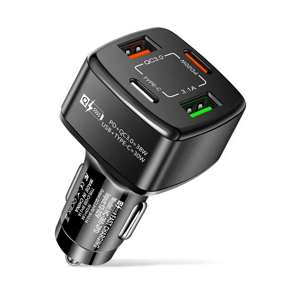 Haute qualité chargeur rapide QC 3.0 2 ports USB 2 chargeur de voiture de type C pour tous les accessoires de voiture de téléphonie mobile