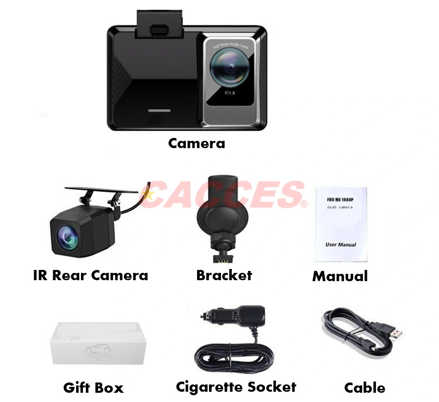 Dash Cam avant arrière, caméras double Dash 4K/2K pour voiture, SD 256 g. Carte, GPS Wi-Fi intégré, capteur Sony, WDR, Super Night Vision, condensateur, moniteur de détection de stationnement 24 heures sur 24