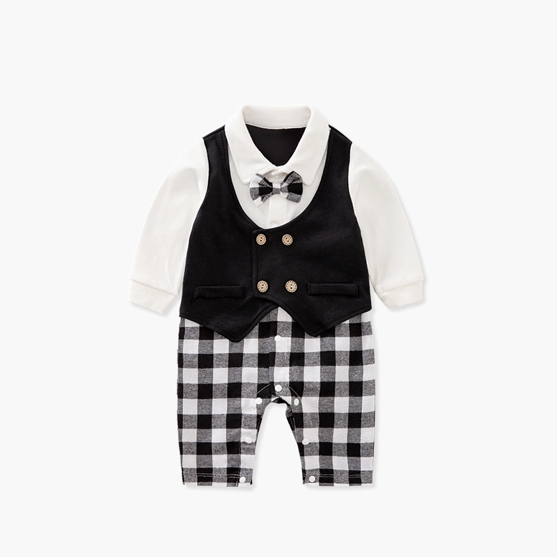 Autumn/Winter Cotton Gentleman Newborn Baby Clothing Jumpsuits Clothes Wholesale Baby Boys Romper