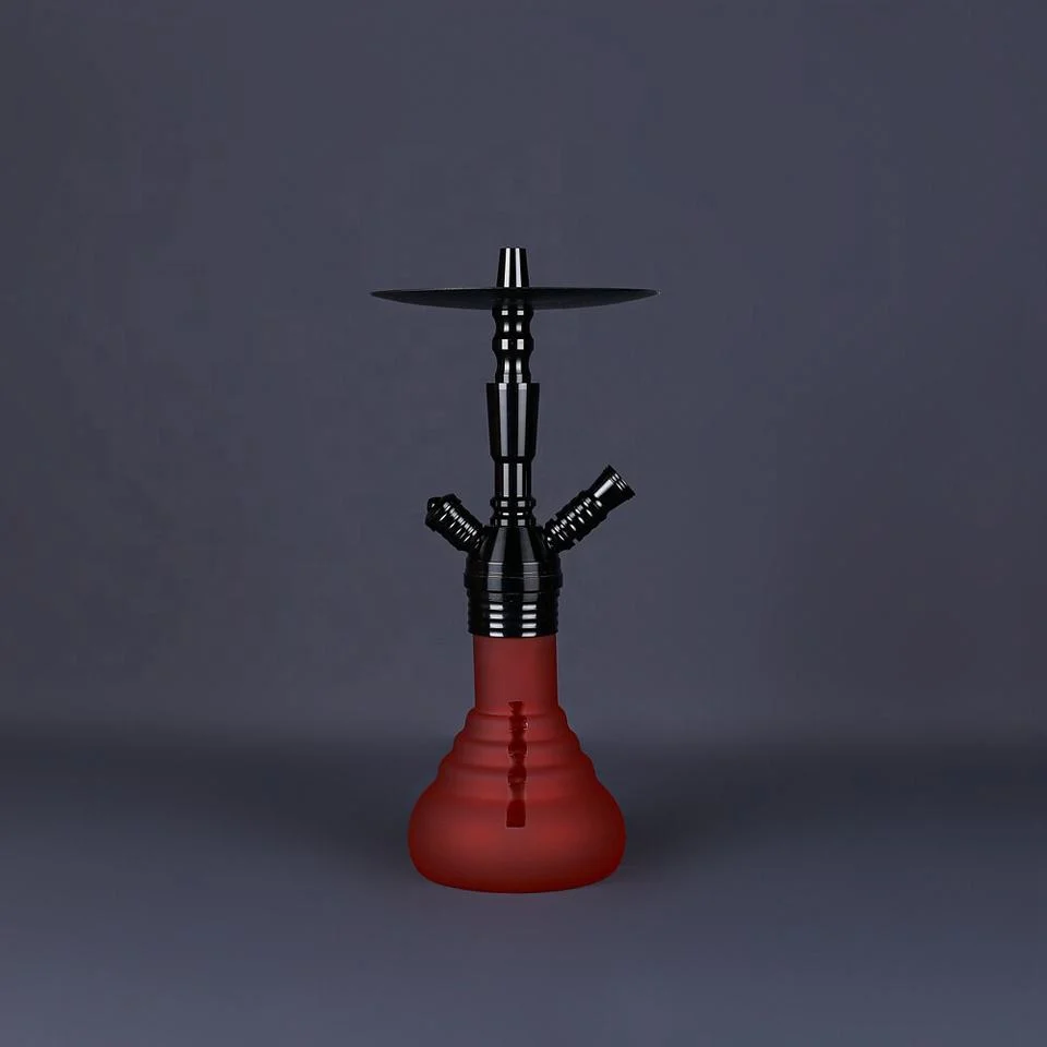 Nueva botella de vidrio de color de aluminio Hookah Heavy Metal Shisha 2 Manguera