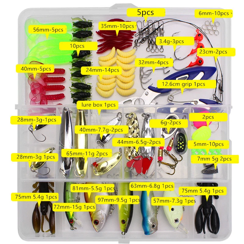 Fishing Lure Tackle Set with Lure Box