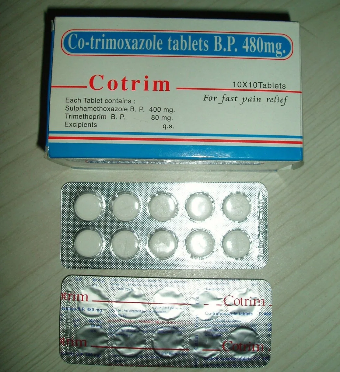 Tablet co-Trimoxazole 480mg medicamentos farmacêuticos