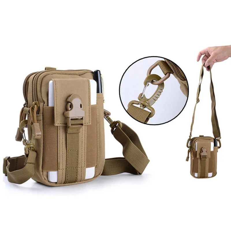 Free Sample Outdoor Big Capacity Tool Waist Bag Belt Pack Pouch Case with Shoulder Strap for Smart Phones