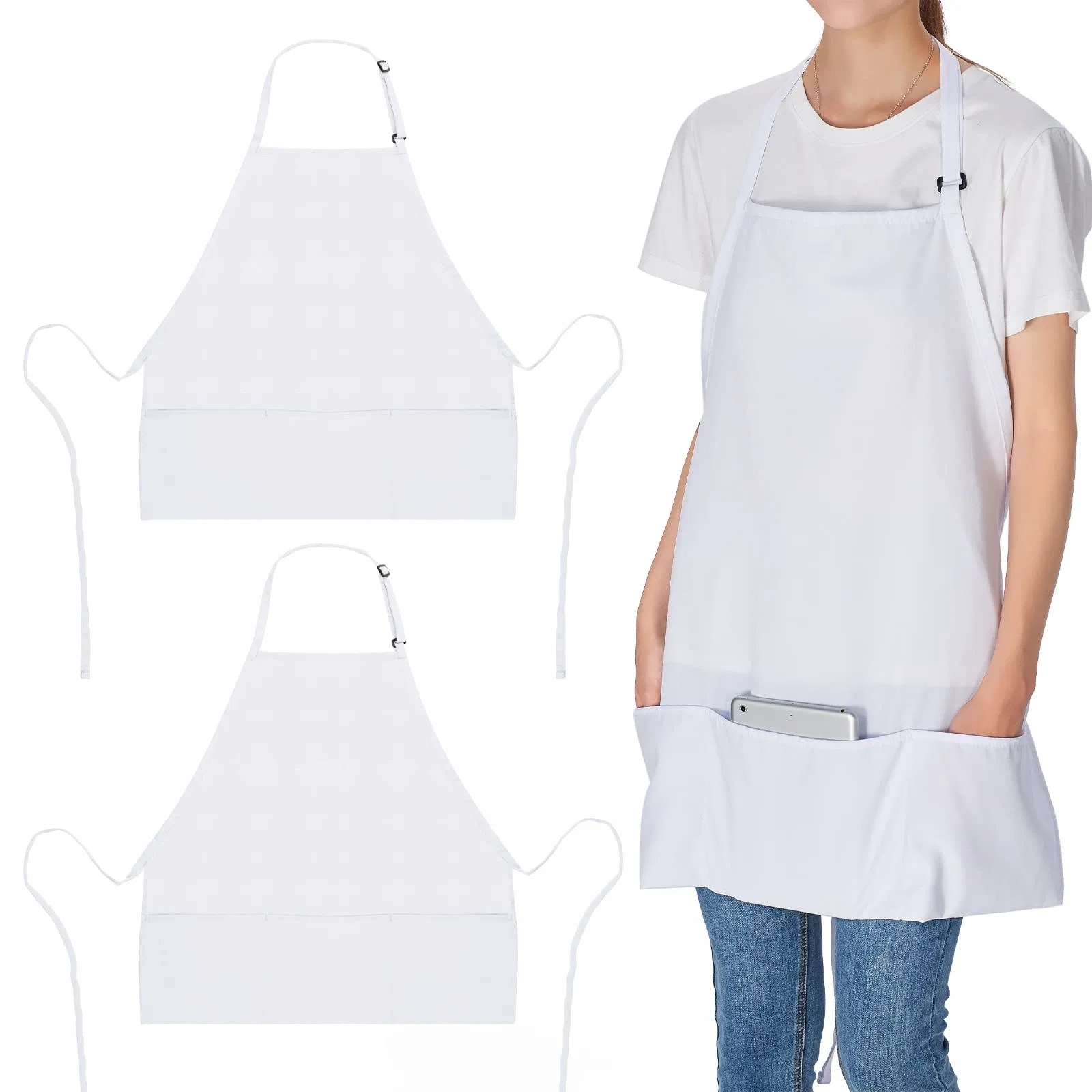 Wholesale/Supplier Price 3 Pockets Adjustable Amazon Bestsellers Bib Cooking Women Men Apron