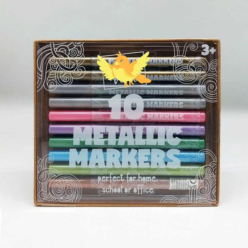 Office School Stationery Art Supplies 10 Metallic Marker Pen Set