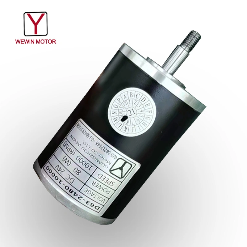 Custom High-Speed 90 Watt 180 Watt PMDC 24 Volt Carbon Gebürsteter 12V-DC-Motor mit 10000 U/min