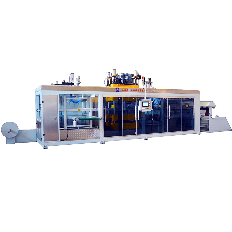 Zs-7285 Fully Automatic Negative Pressure Thin Gauge Vacuum Thermoforming Processing Plastic Product (Packaging, tray, box, lid...) Machine