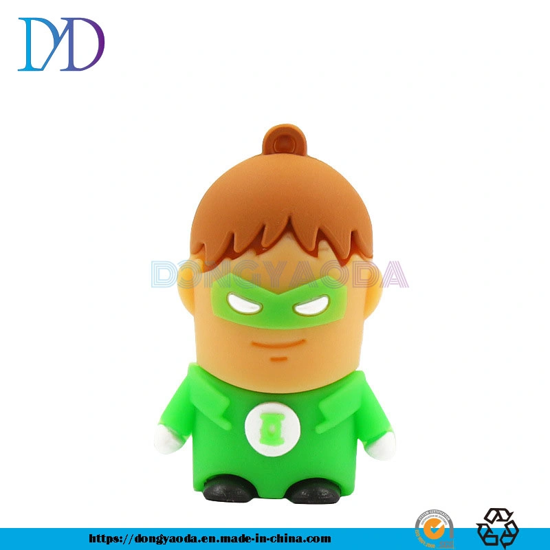 / Caucho de silicona de PVC / Unidad flash USB de dibujos animados personalizados héroe Superman Flash Drive 4GB 8GB 16GB