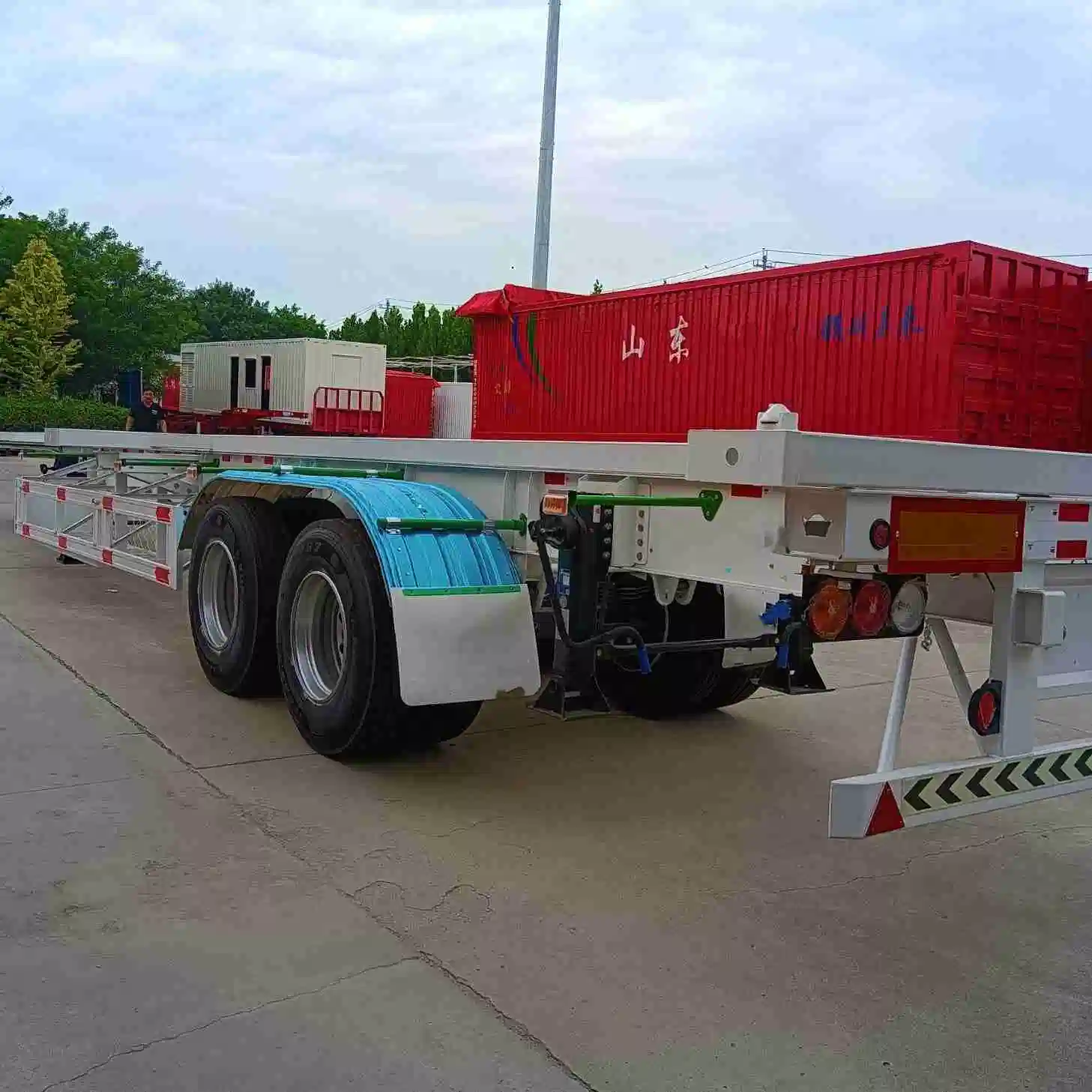 3 4 Axle 20FT 40FT 40 Foot Skeleton Container Semi Truck Trailer for Sale