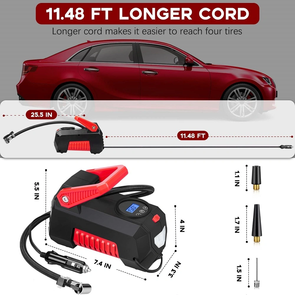 Economical 12V 10A Digital Display Best Hand Electric Air Pump for Car Tires