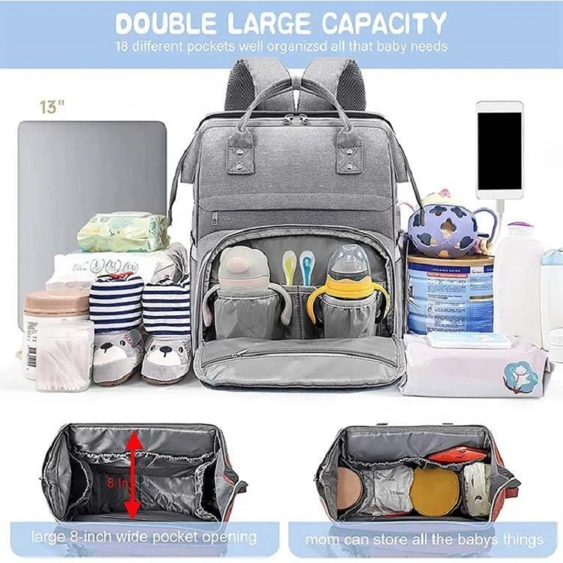 Custom Fashion Multifunctional Outdoor Mummy Backpack Diaper Bag