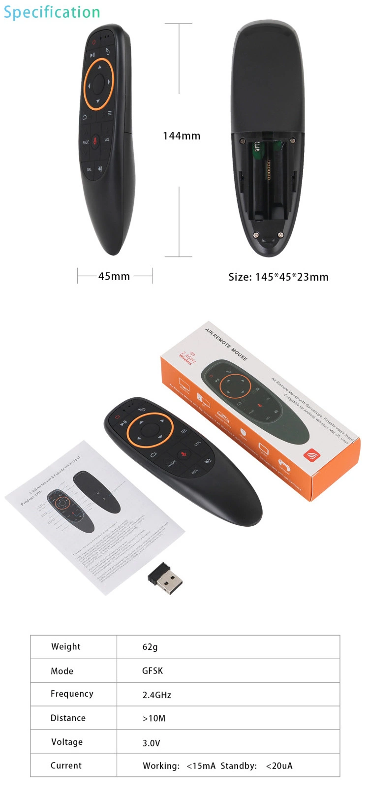 ماوس G10 G10s Voice TV Remote 2.4 جيجاهرتز ولوحة مفاتيح لاسلكية مع لعبة استشعار الجيروسكوم جهاز تحكم عن بعد ذكي لتلفزيون Android