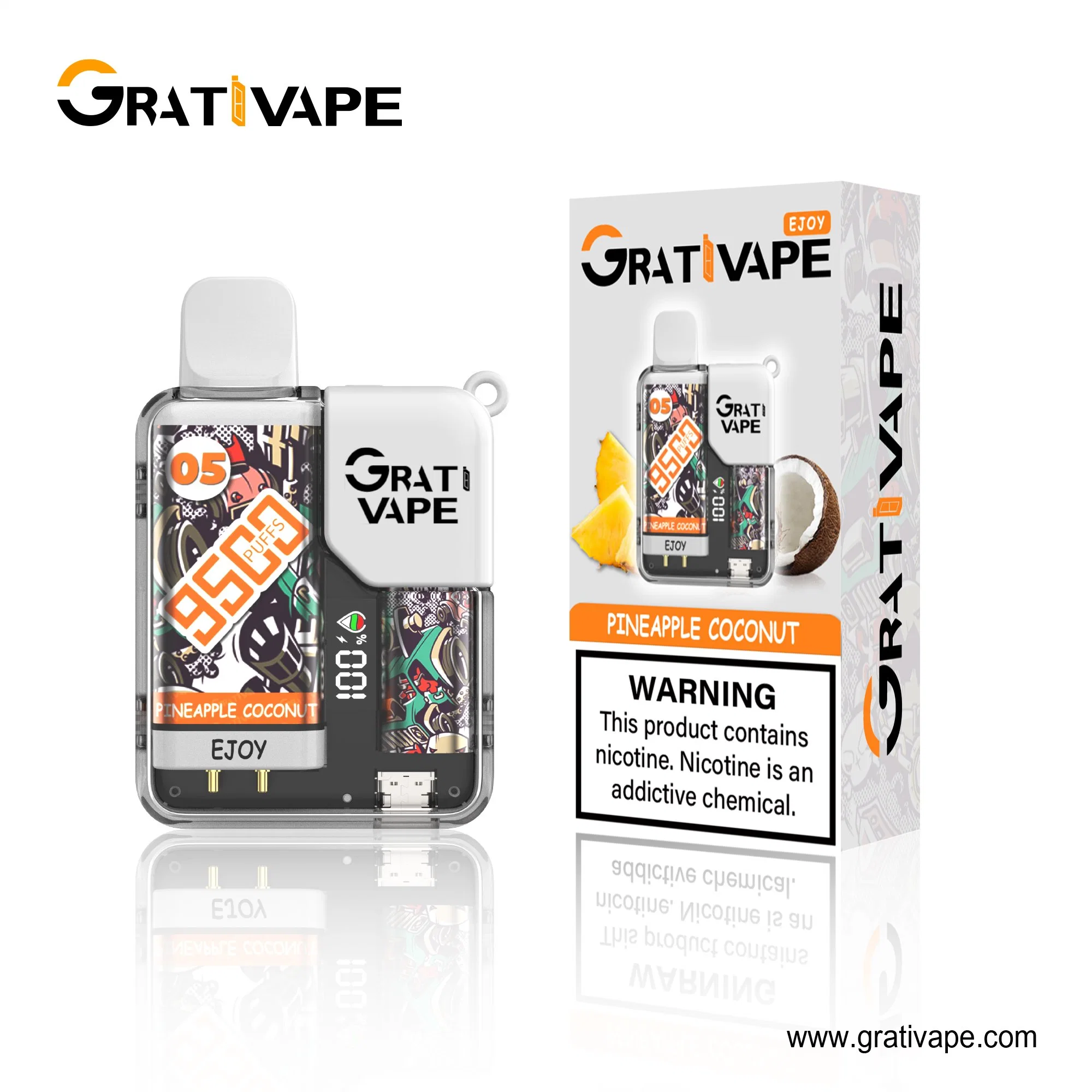 Grativape&Ejoy Wholesale/Supplier I Vape Best-Selling 9500 Puffs 5% Nicotine 18ml of E-Liquid Electronic Cigarette Disposable/Chargeable Vape