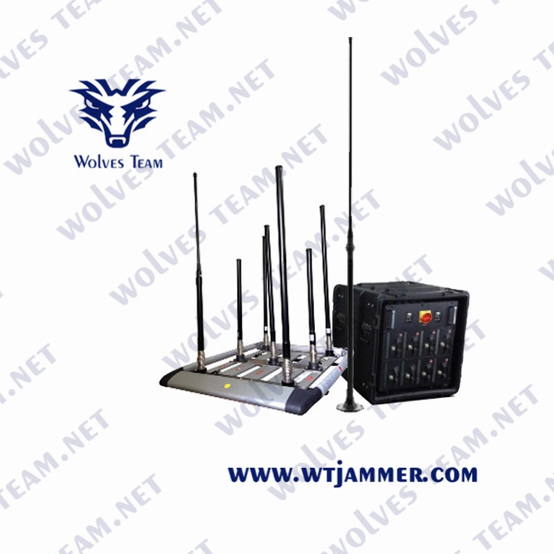 Completamente integrado de alta potencia del sistema de bloqueo de ancho de banda de VHF UHF Juguetes Radio Control WiFi GPS 3G 4G 5G Mobile Phone Jammer señal