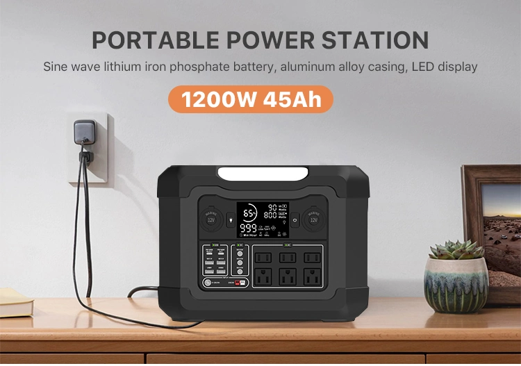 Wholesale/Supplier 1200W LiFePO4 Lithium Battery Power Station Computer Phone Charging Portable Power Station System with Solar Panel